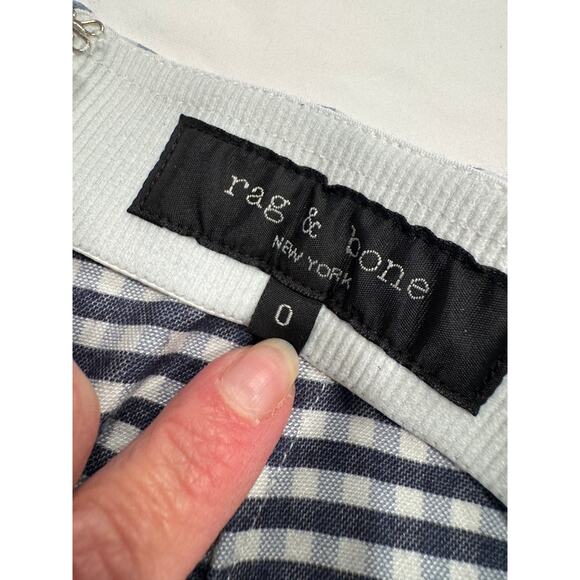 Rag & Bone Simone Crop Pants Size 0 Blue White Gingham Check High-Rise Stretch - Picture 5 of 9